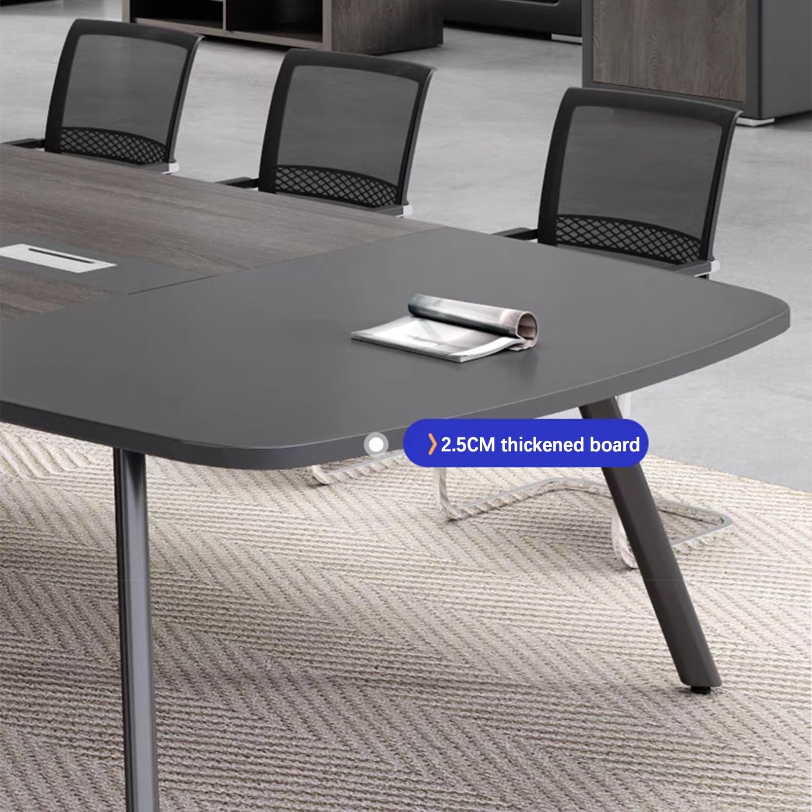 Mesa De Conferencias Rectangular, Escritorio De Madera para Reuniones De Oficina Y Hogar, Elegante Mobiliario para Salas De Juntas Y Seminarios De Negocios.