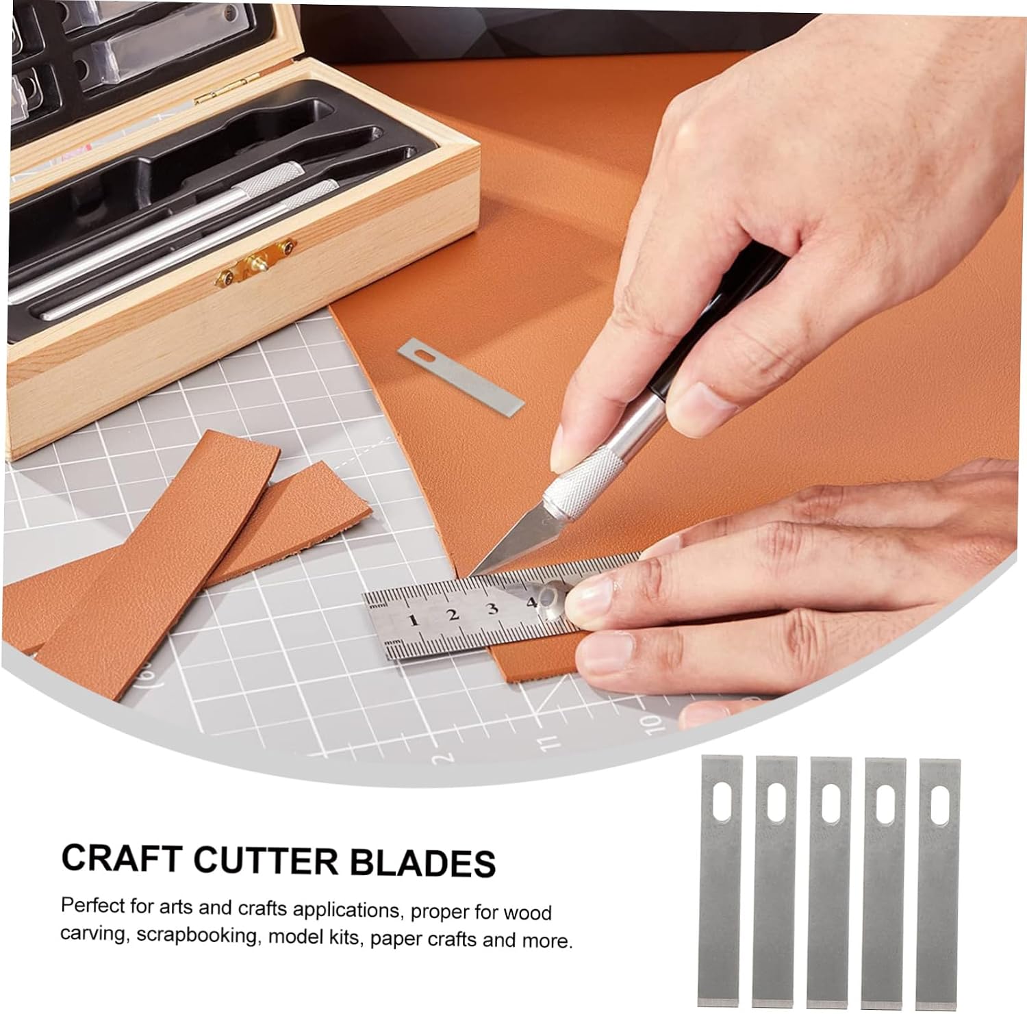 4sets Replacement Craft Cutting Tools Steel Craft Blades () for Paper Wood Leather Plastic 50pcs*4