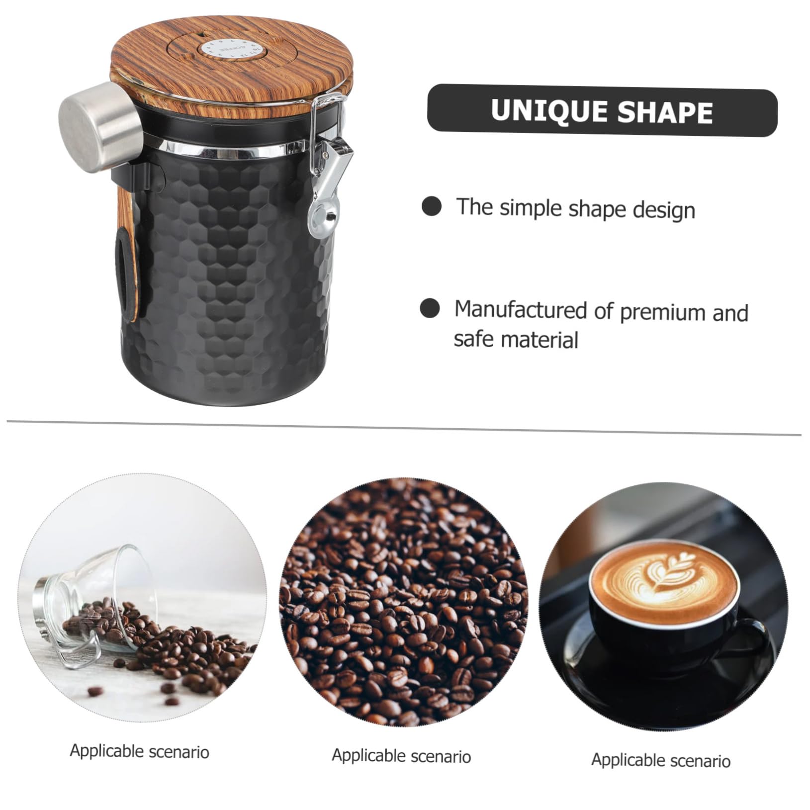 Alipis Barattolo Porta Caffe Ermetico 1, 8 in Acciaio Inossidabile