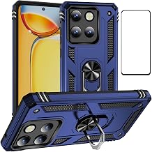 for Motorola G Stylus 5G 2026 Phone case,Moto G Stylus 2026 case with Screen Protector,360 Rotation Ring Kickstand Military-Grade Shockproof with Magnetic Protection Cover Blue