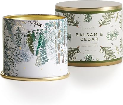 Illume Noble Holiday Collection Balsam & Cedar Vanity Tin, 11.8 oz Candle 45250072000