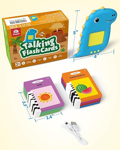 Miniatura 6 de Coogam Tarjetas didácticas de aprendizaje para niños pequeños, 224 palabras visuales, juguetes de terapia del habla para autismo, tarjetas