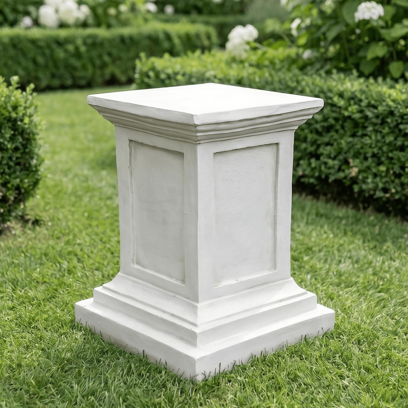 OUTOUR 22" H Antique White Roman Plinth Column Statue Pillar Stand Pedestal
