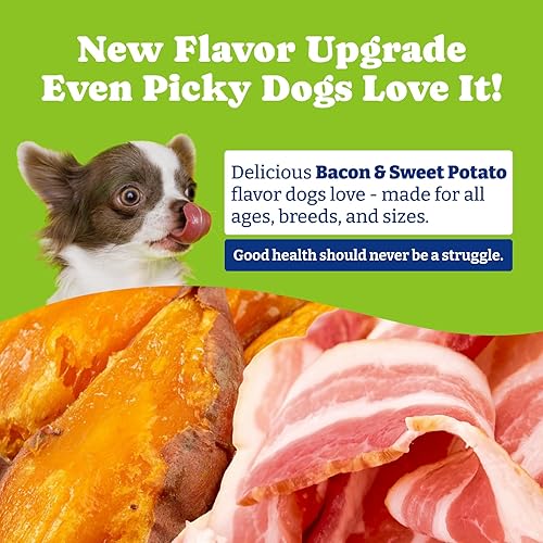 Flea & Tick Prevention for Dogs Chewables, Natural Dog Flea and Tick Control Treatment, Oral Flea Pills, Dogs Supplement, Natural Shield 5-in-1 Protection, Beef & Carrot Flavor, 180 Soft Chews(Bacon & Sweet Potato,180 Count (Pack of 1))