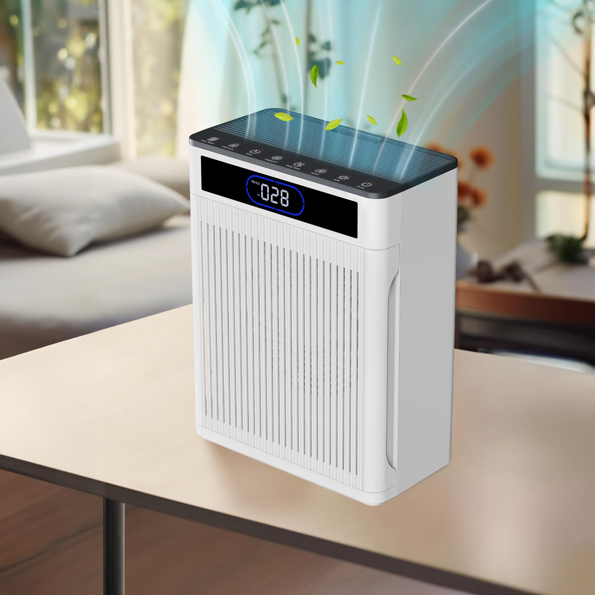 Air Purifiers for Home Large Room Up to 2000 Ft², HEPA Air Purifier with Washable Filter, Auto Mode, Timer, Air Quality Display, Quiet Air Cleaner for Bedroom Pets, Allergies, Pollen, Odors