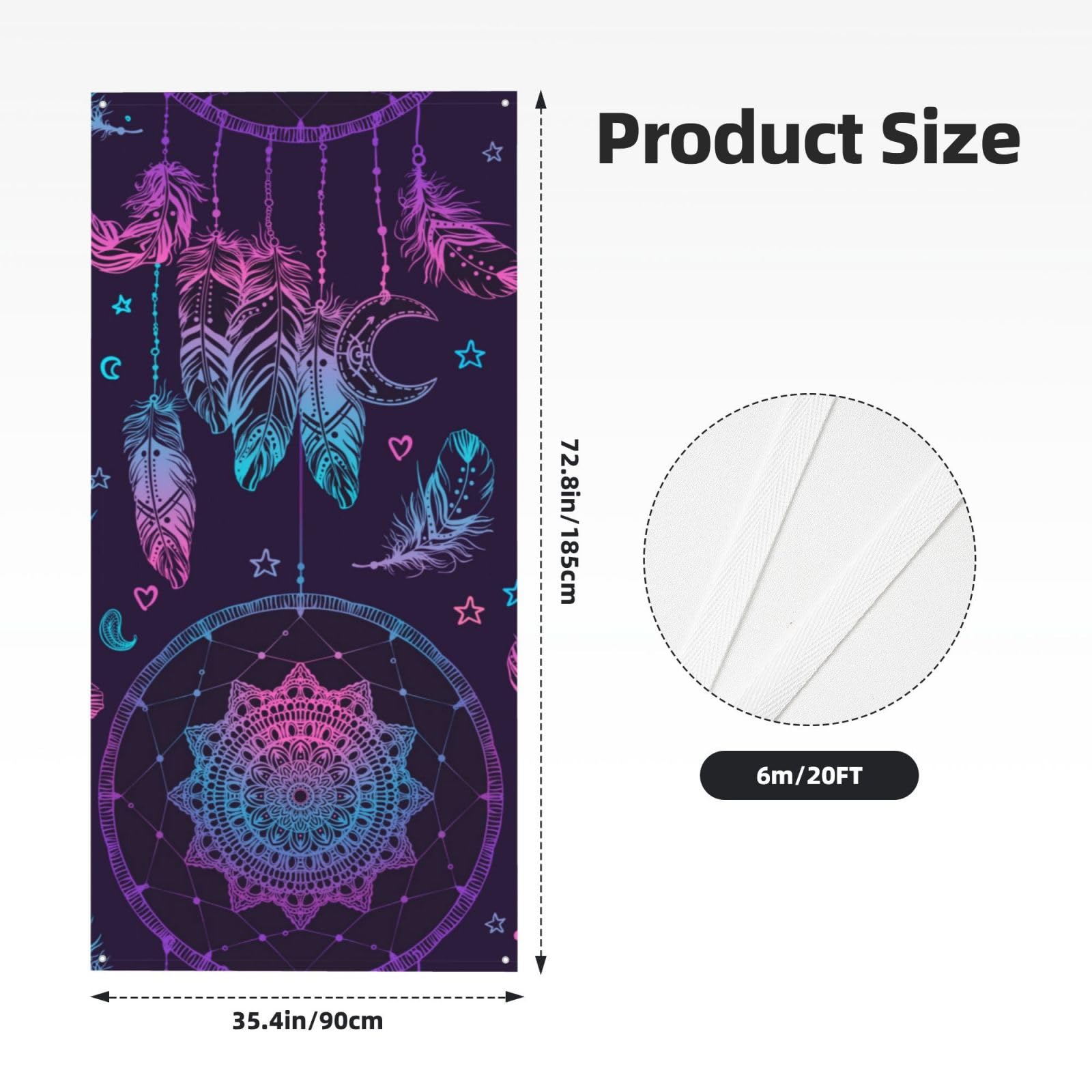 Dreamcatcher Feathers Moon Door Cover Backdrop Wall Decor Banner Wall Decoration Sign For Front Door Window Wall