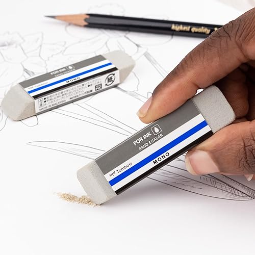 Miniatura 5 de Tombow 67304 Mono Sand Eraser, 2-Pack. Silica Eraser Designed to Remove Colored Pencil and Ink Markings