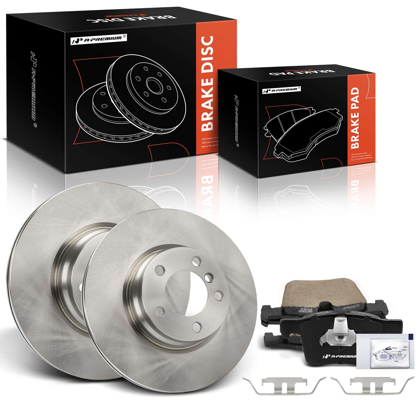 Photo 1 of A-Premium 12.98 inch (329.8mm) Front Vented Disc Brake Rotors + Ceramic Pads Kit Compatible with Select BMW Models - 328i, 328i xDrive, 330e, 328d, 328d xDrive, 328i GT xDrive, 428i Gran Coupe, 428i
