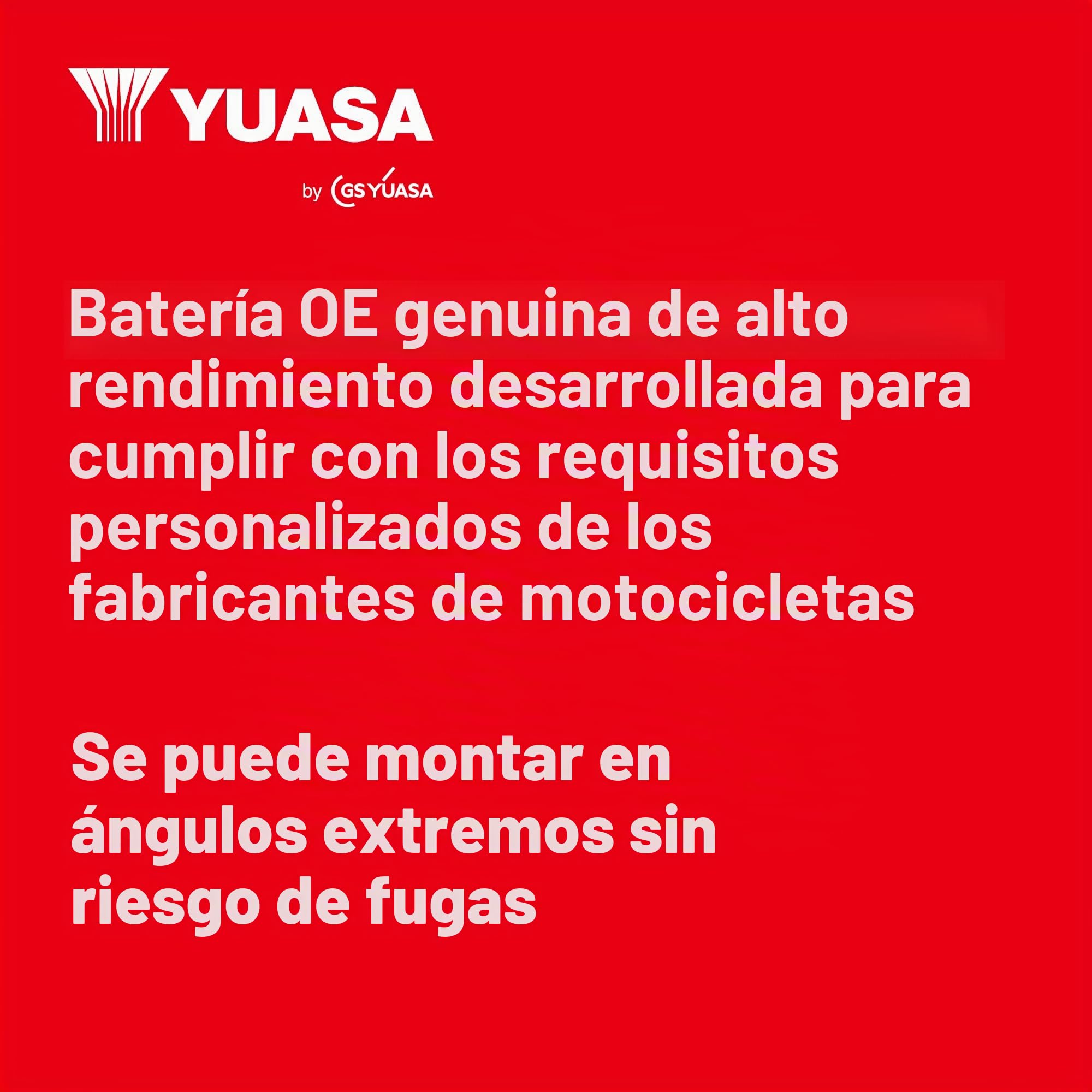 Yuasa YTZ8V 12V 120 CCA Batería de moto AGM VRLA de alto rendimiento y libre de mantenimiento