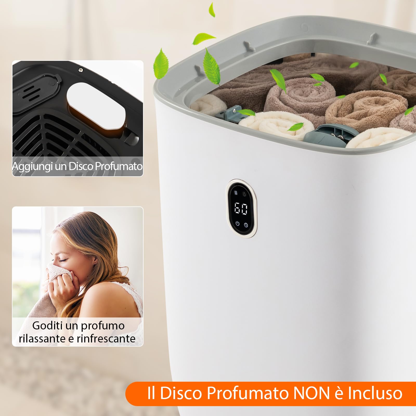 RELAX4LIFE Scaldasalviette 35L Acciaio Inox Caldo Asciutto Spegnimento Automatico