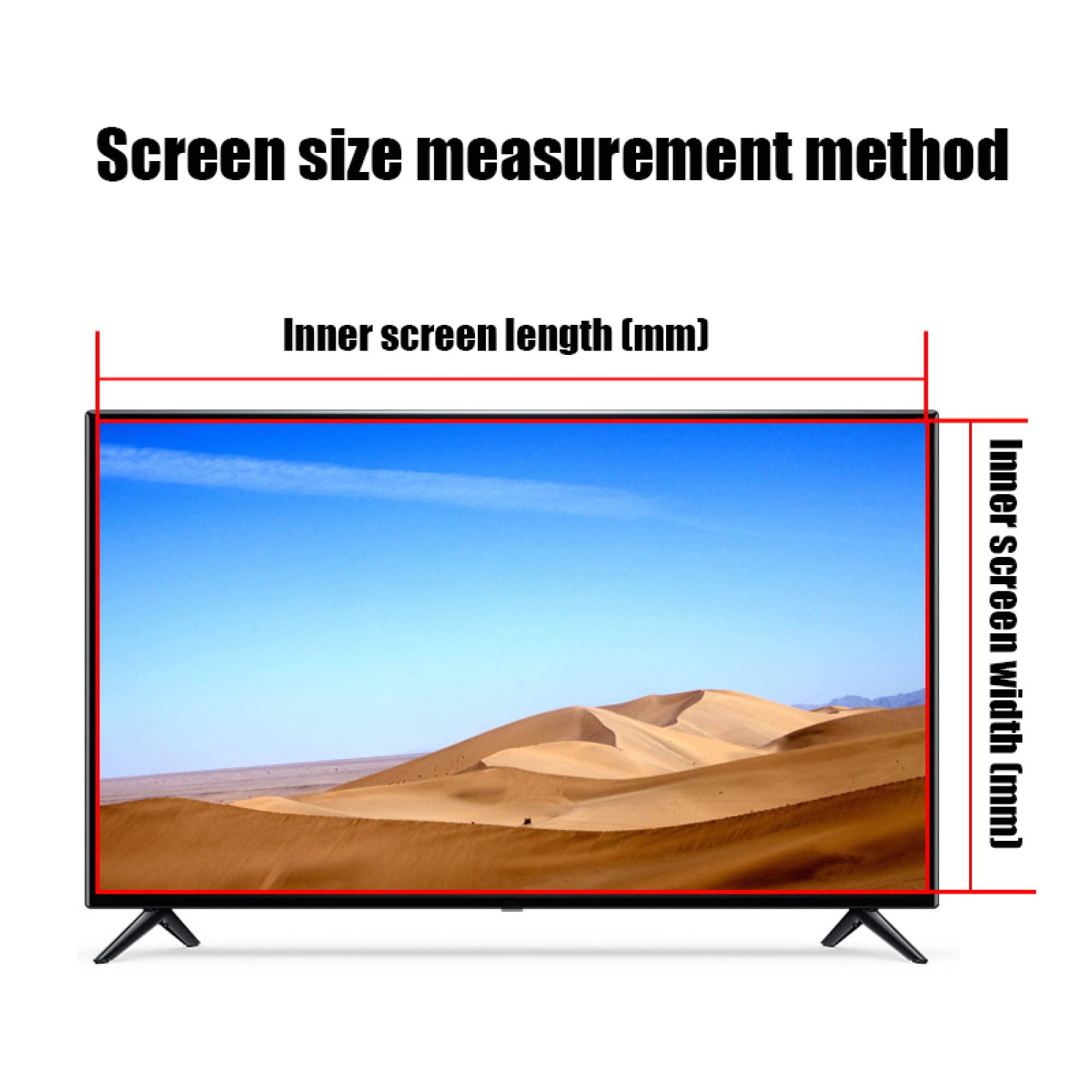 Pellicola protettiva opaca antiriflesso per schermo TV - Filtro monitor anti luce blu - Schermo contro le radiazioni Pannello proteggi i tuoi occhi Adatto per 32-75 pollici per LCD, LED ecc/Clear /