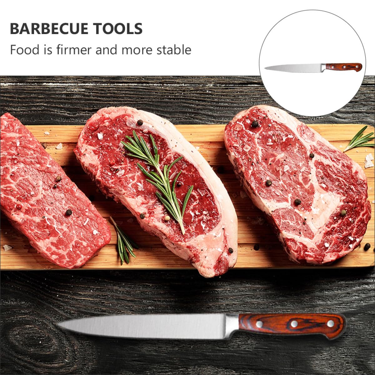 Kichvoe Set di Coltello e Forchetta per Barbecue in Acciaio Inox Riutilizzabile Colore Caffè, Confezionato in Scatola, per Barbecue All'aperto e Grigliate