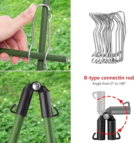 Miniatura 4 de FOTMISHU Juego de 30 estacas de jardín de 2.5 pies y 30 pulgadas, 5 pies, 7.5 pies y 10 pies, estacas resistentes con revestimiento de plástico,