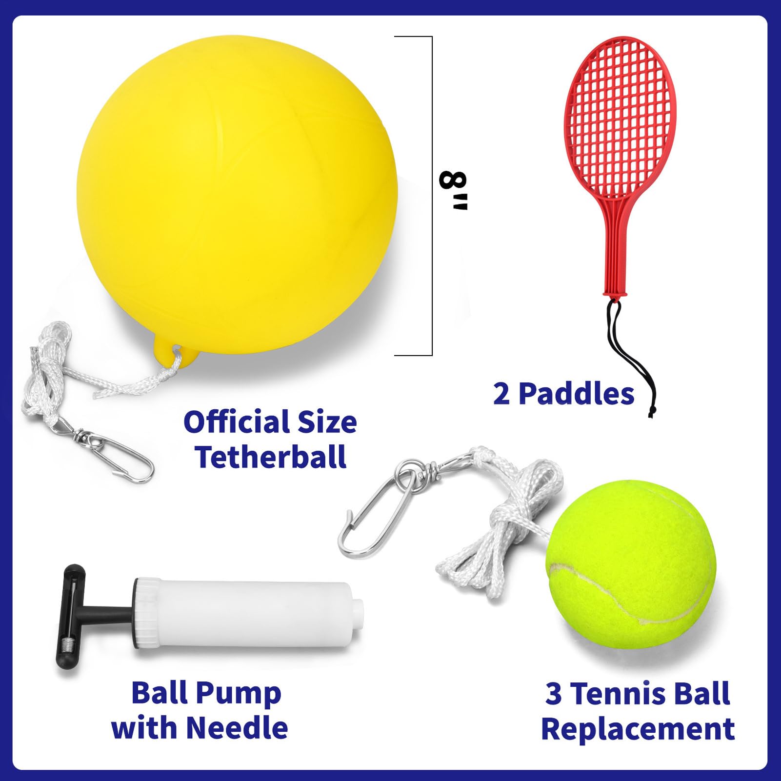 Juego de bolas de fijación de patio trasero – Actividad de unión familiar, Kit de entrenamiento de bola de sujeción, juego de césped, equipo deportivo multijugador | Para patio de juegos Jard