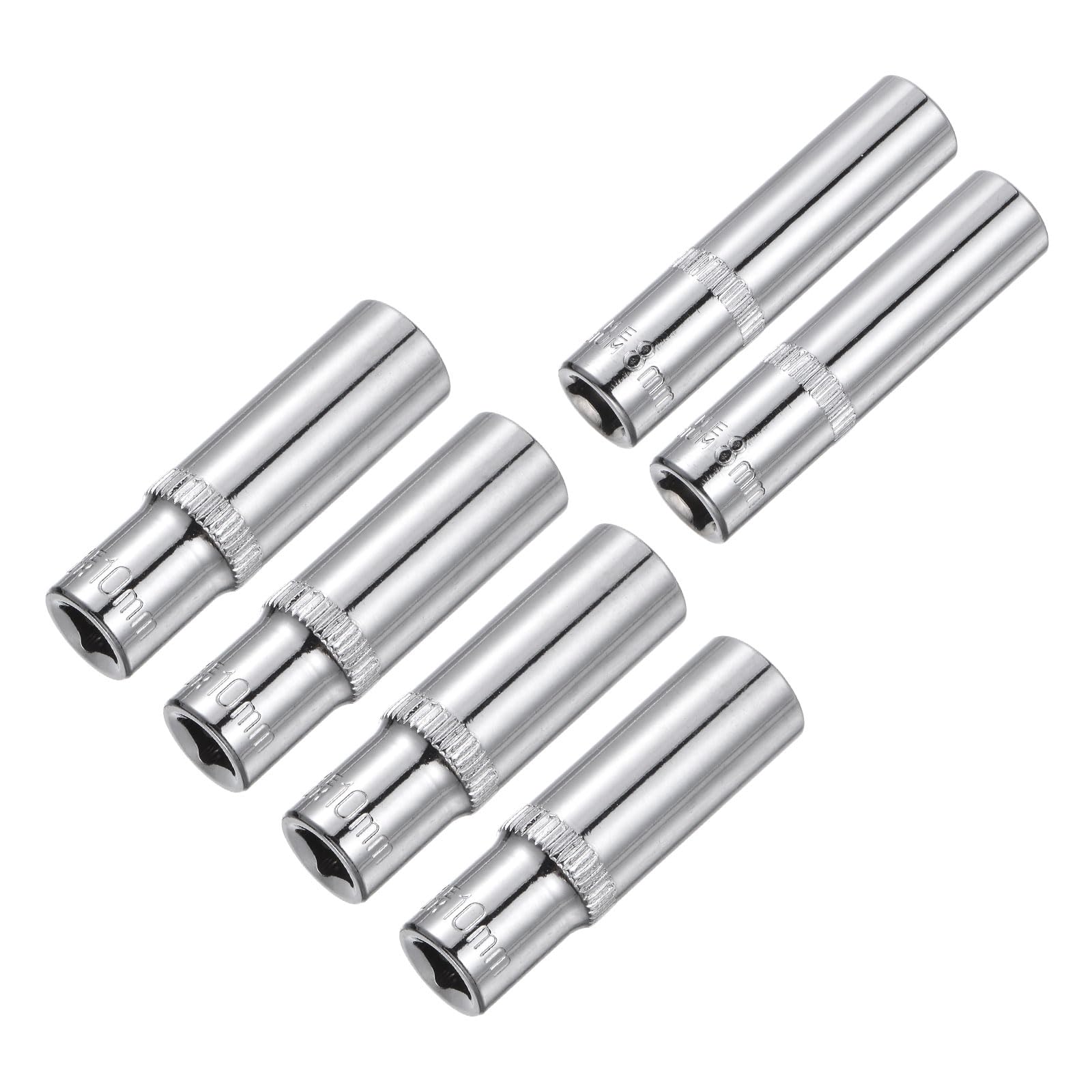 Douille 6 pans Cr-V profil profond 8mm et 10mm pour serrage mécanique de précision