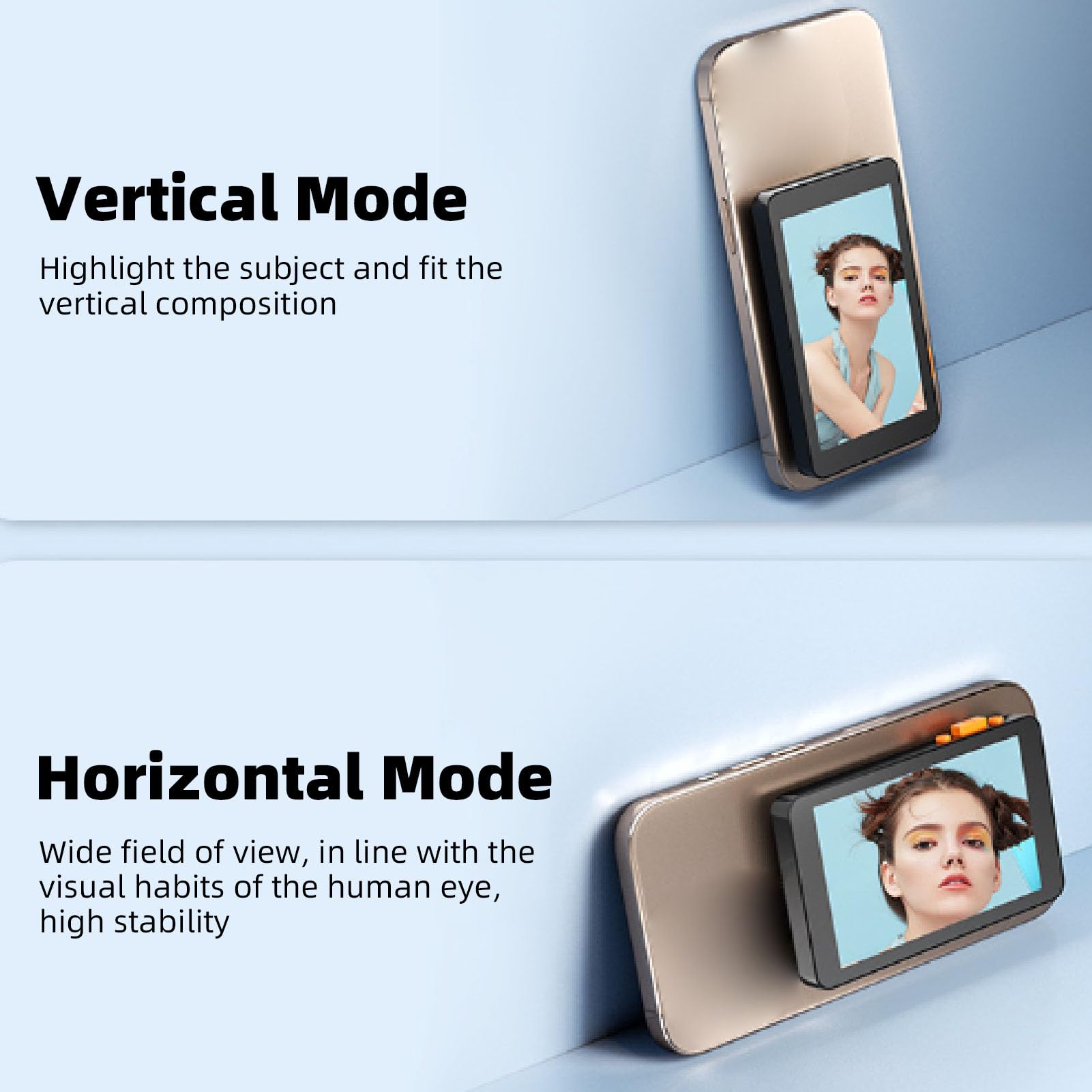 GOWENIC Telefon Sellie Selfie Monitor, Magnetyczny Monitor Tylnej Kamery z Wyświetlaczem HD 1080p dla Vlog Live Stream TIK, Dopasowanie do IOS Android