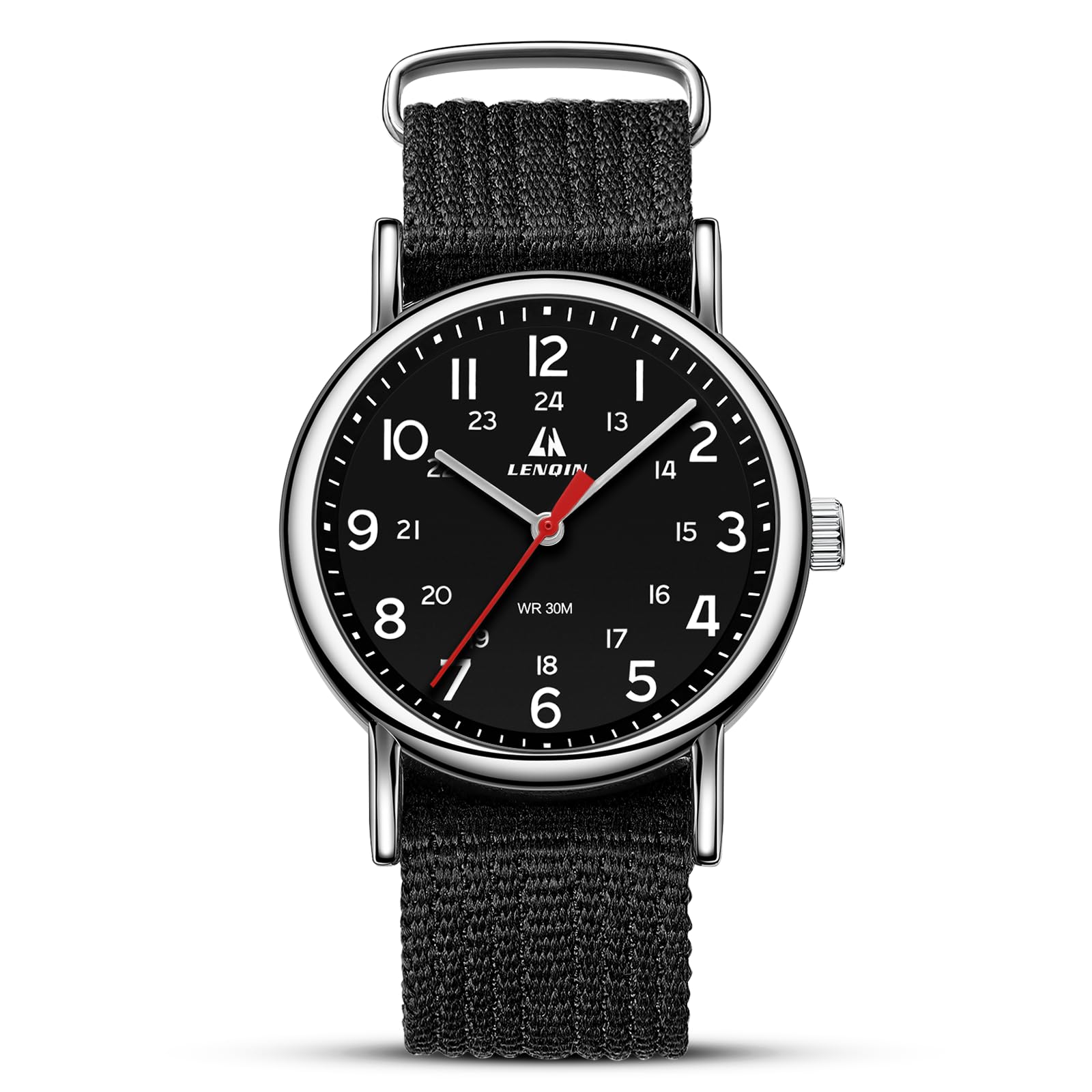 LN LENQIN Mens Watches Unisex Military Sport Nylon Strap Stylish Luminous Fashion Analog Quartz Watch for Men Waterproof Army Tactical Casual Wristwatch