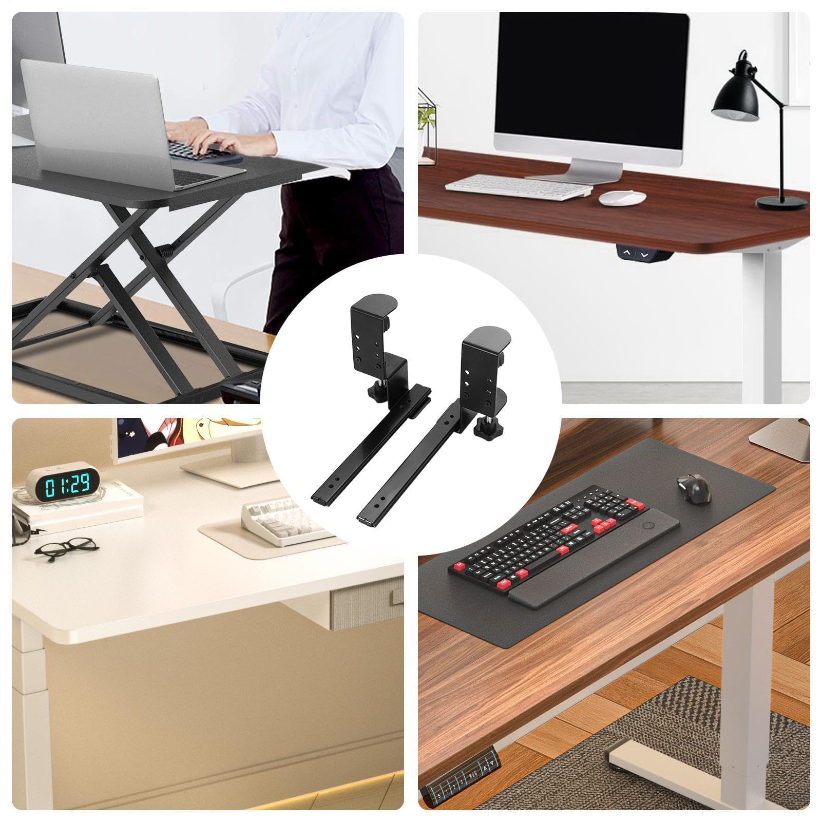 Bandeja ajustable para teclado debajo del escritorio, estante extraíble deslizante suave para oficina en casa, ahorro de espacio, fácil instalación, Enhancepace nizat