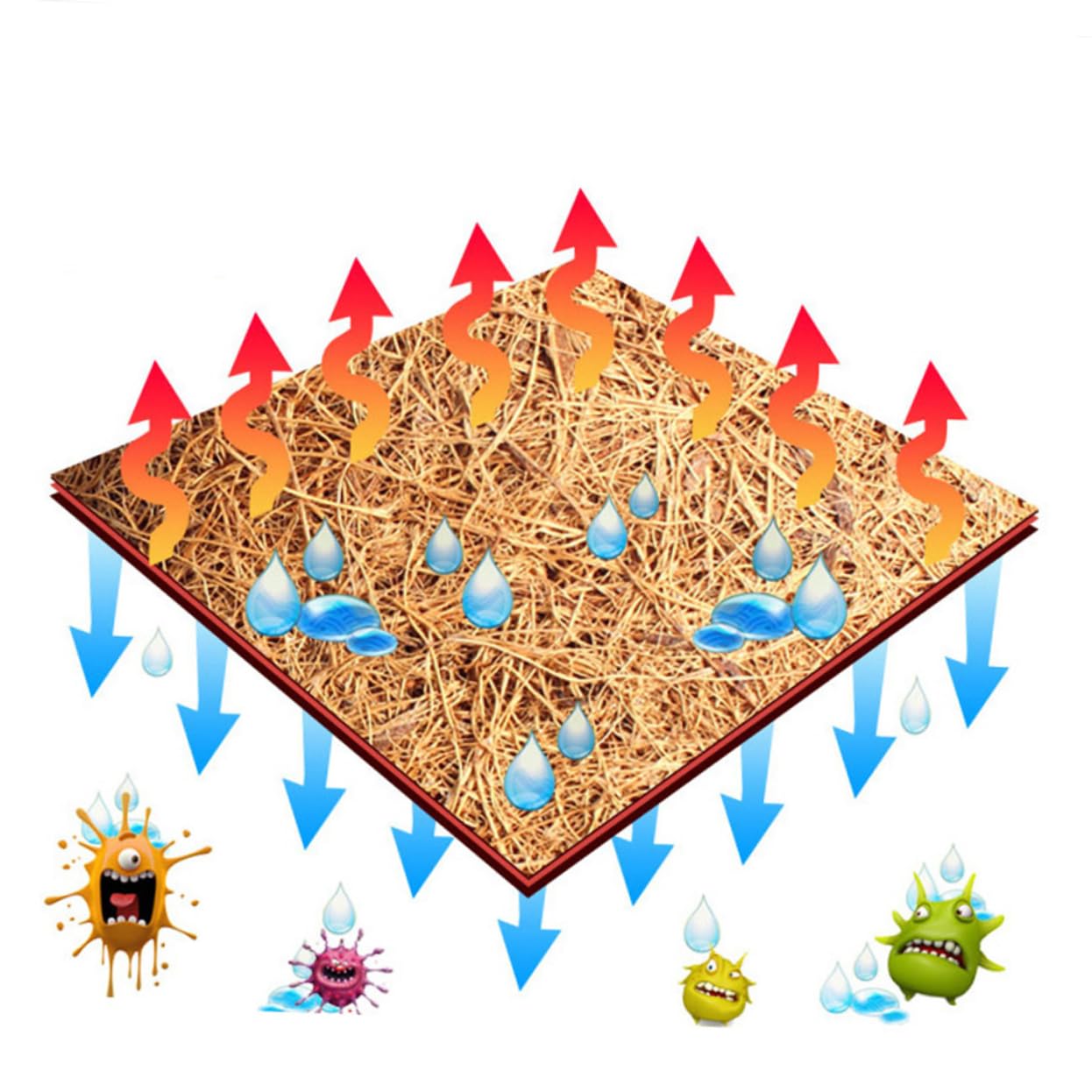 BESPORTBLE 2 Pièces Tapis Brun De Noix De Tapis De Reptile Tapis en Fibre De en Bois