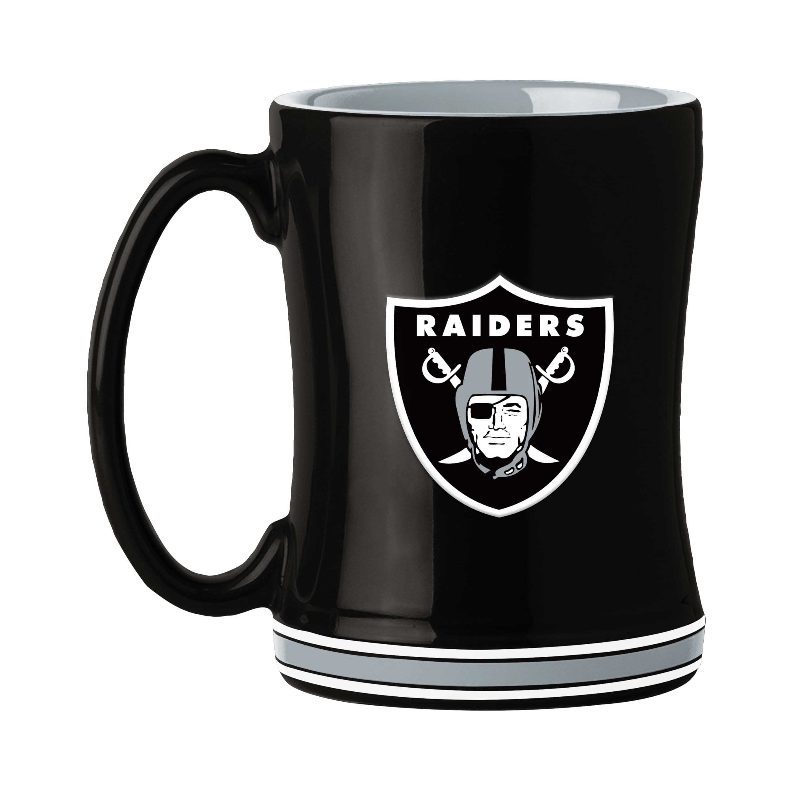 Logo Brands 623-C14RM: Las Vegas Raiders 14oz Relief Mug