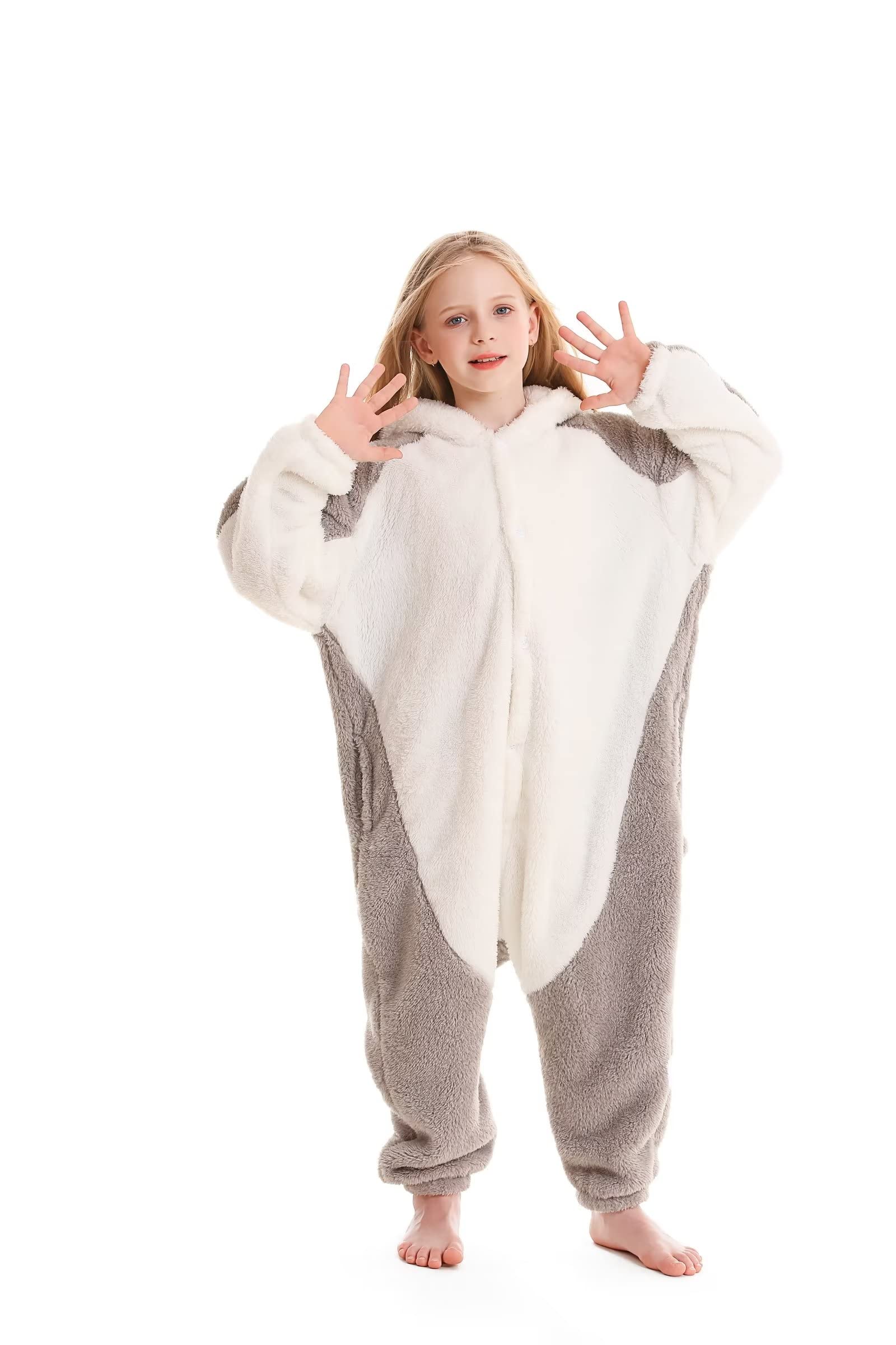 DarkCom Animal Onesie for Kids,Flannel Gray KoalaCosplay Halloween Costume Parent-Child Sleepwear for Girls Boys 12-13 Years - Image 3
