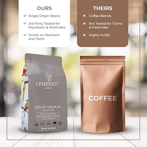 Miniatura 3 de Lifeboost Café descafeinado de agua suiza de tostado medio  Café orgánico descafeinado de origen único USDA  Café sin OMG probado por terceros para