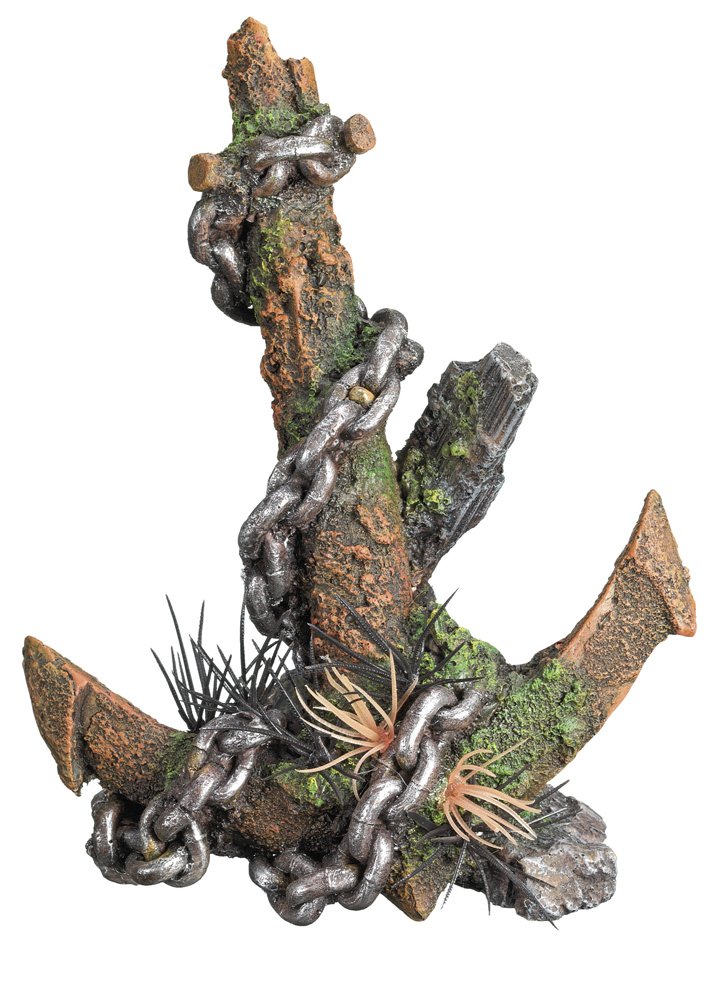 Nobby Aqua Ornaments Anchor with Plants 14.5 x 10.0 x 19.0 cm