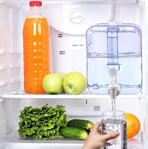 Miniatura 3 de Dispensador de bebidas para nevera, refrigerador, botella dispensadora de agua reutilizable de plástico con espita sin BPA para fiestas al aire