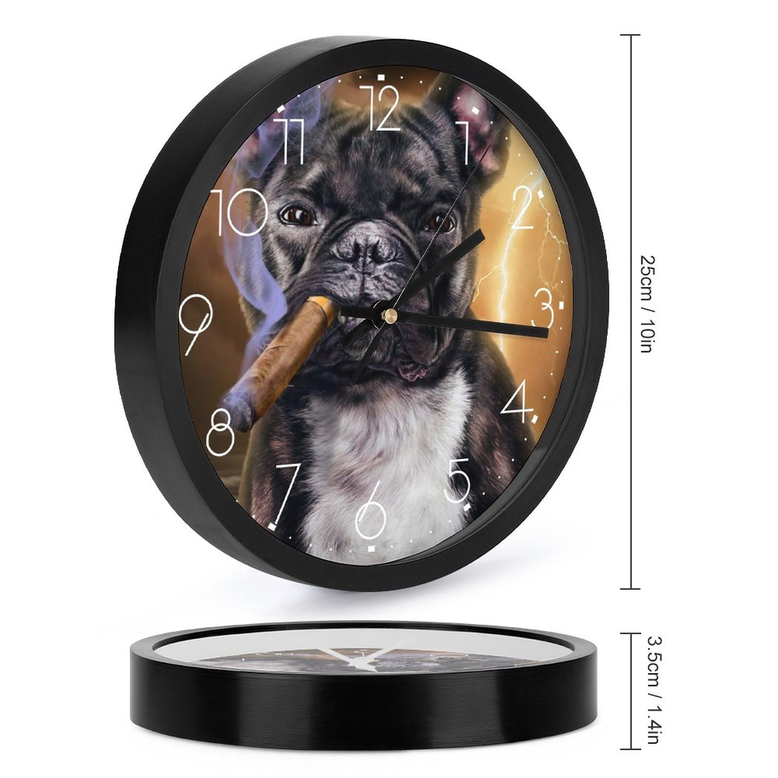 Amazon.co.jp: 掛け時計 タバコを吸う犬です 時計 壁掛け ブルドッグ