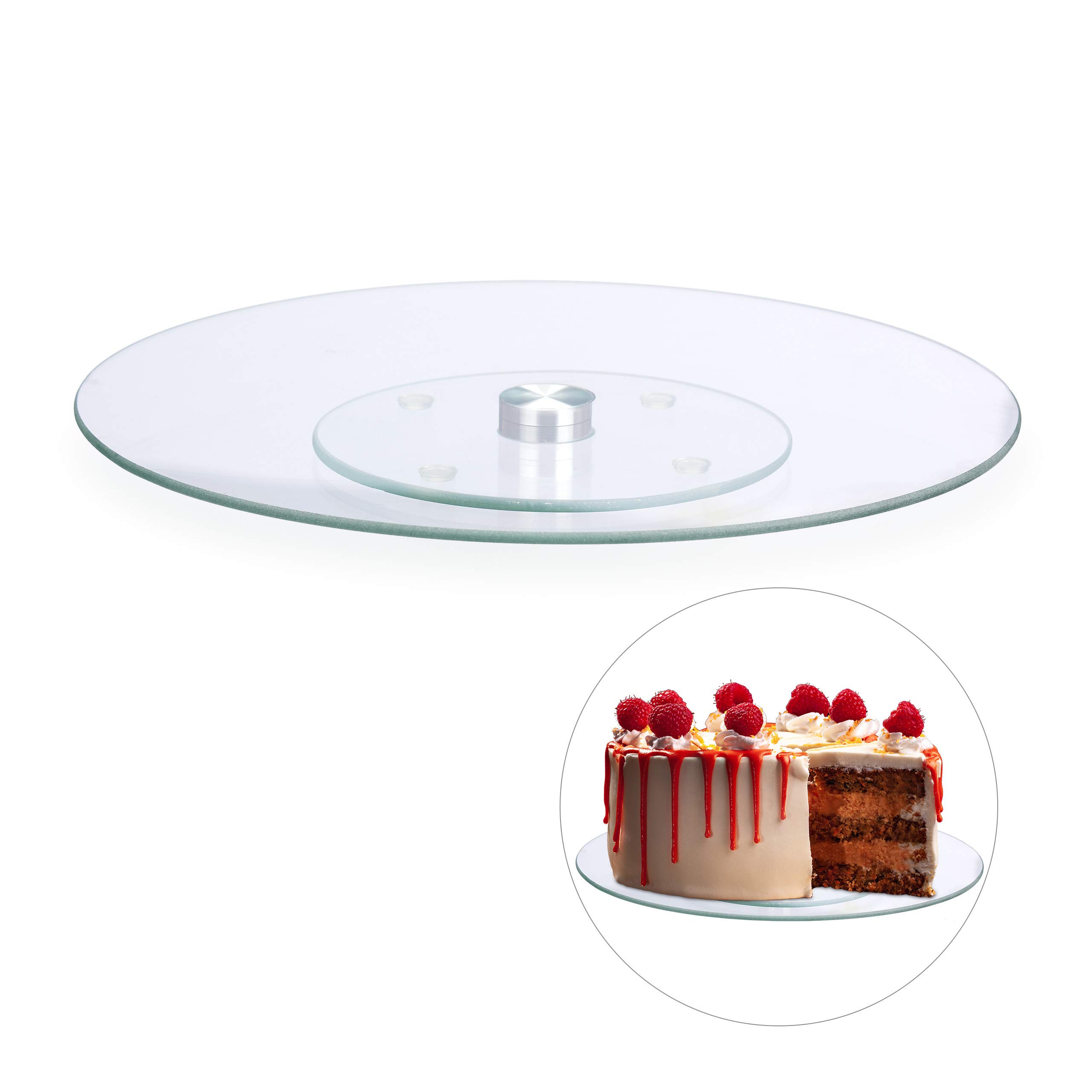 10 x patera na tort, obracana o 360º, Ø 30 cm, do serwowania i dekorowania, ciasta, okrągły talerz obrotowy, szkło, przezroczysta