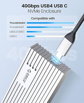 ORICO Thunderbolt3 NVME M.2 SSDケース40Ghps Amazon.com: ORICO 40Gbps NVMe SSD Enclosure, M.2 to USB-C