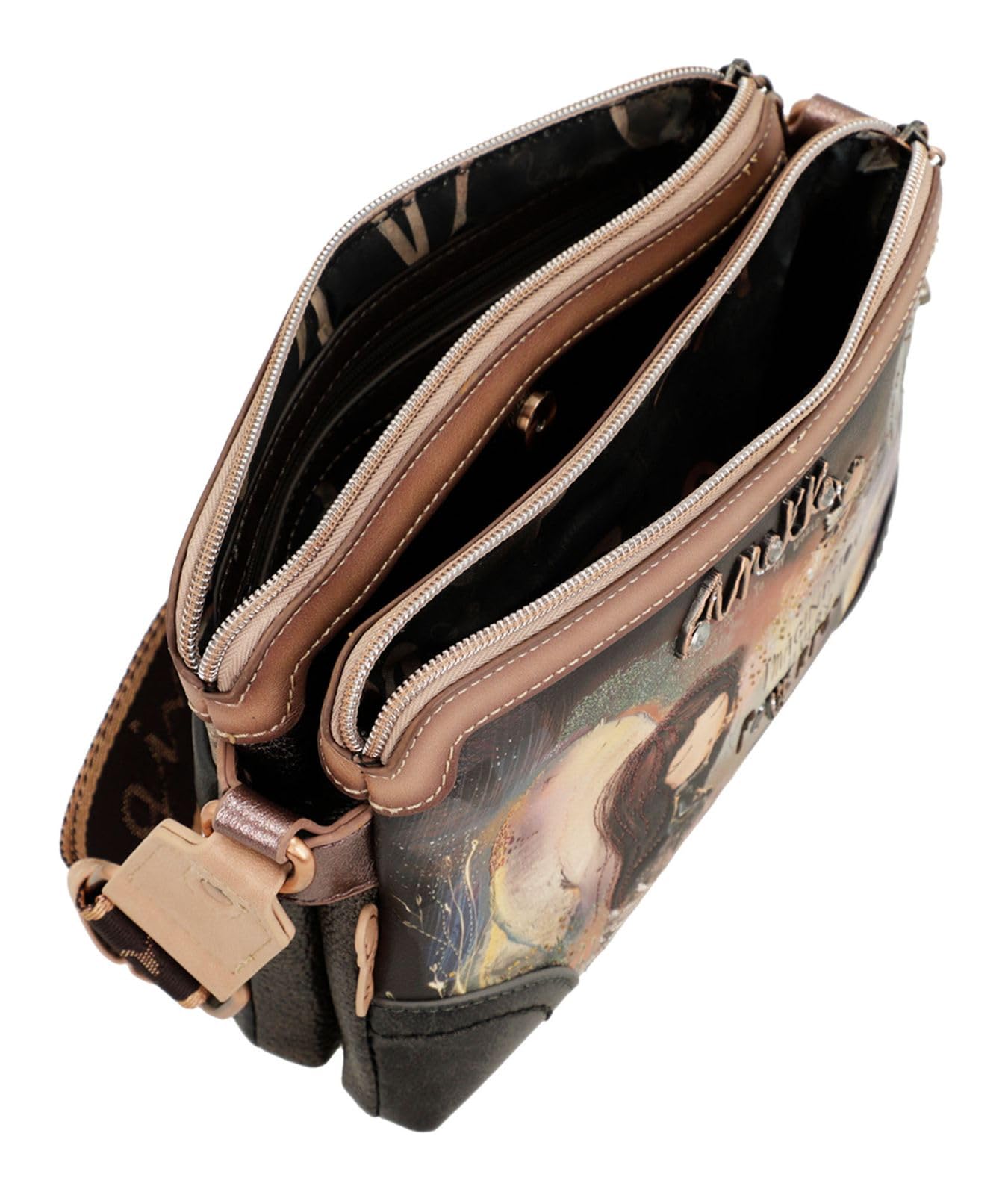 Anekke Bandolera 2 Compartimentos Dreamverse - Multi-Compartimento | Mediano | Bandolera - Medidas: 24/16/8 Cm - Accesorios Y Complementos Mujer
