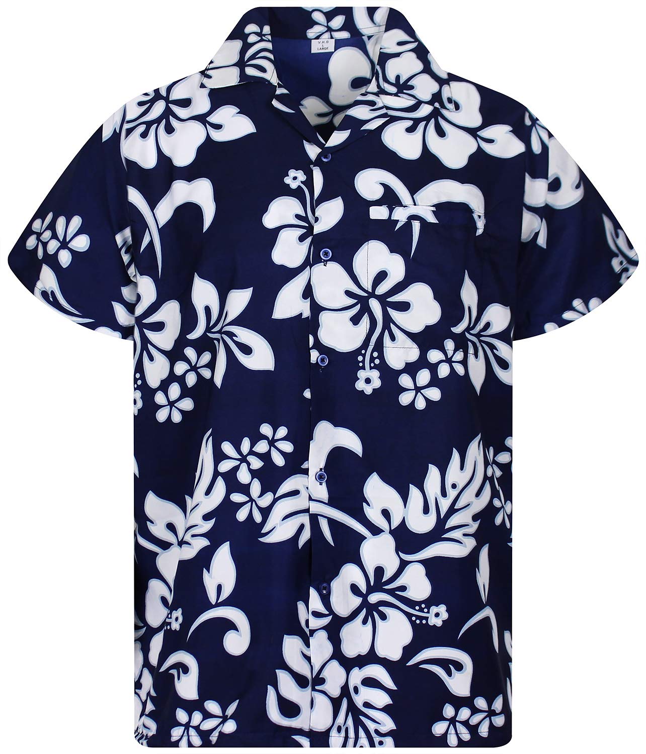 V.H.O. Funky Hawaiian-Shirt Men Regular-Fit Short-Sleeve Aloha Summer Shirt Hibiscus Floral Elegant Unisex