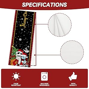 Linen Christmas Table Runner 72 Inches Long Christmas Xmas Winter Holiday Home Kitchen Dining Room Table Decorations