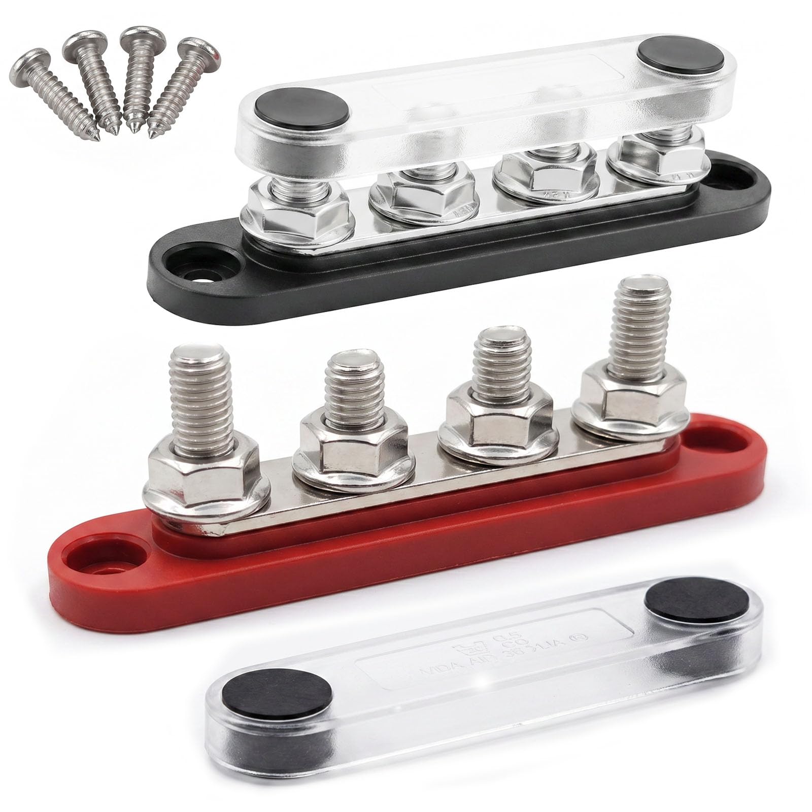 Bus Bar 150A Mini Distribution Block 4 x 5/16" Posts 12V‑48V DC