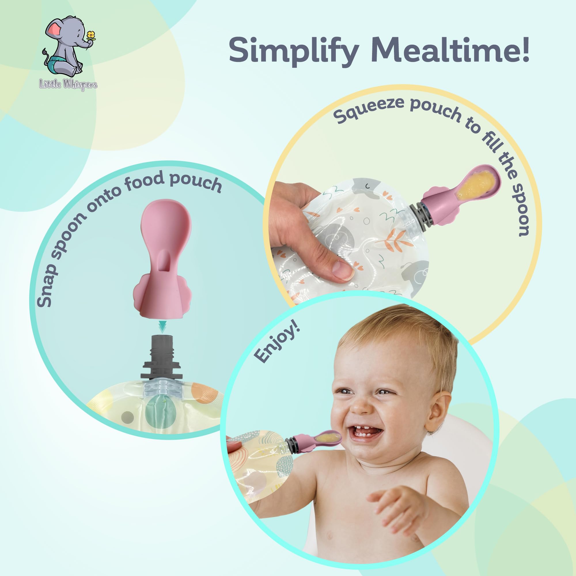 Fill n Squeeze nourriture Squeezeebébé poche cuillère convient pour tous les sachets de sevrage multipack