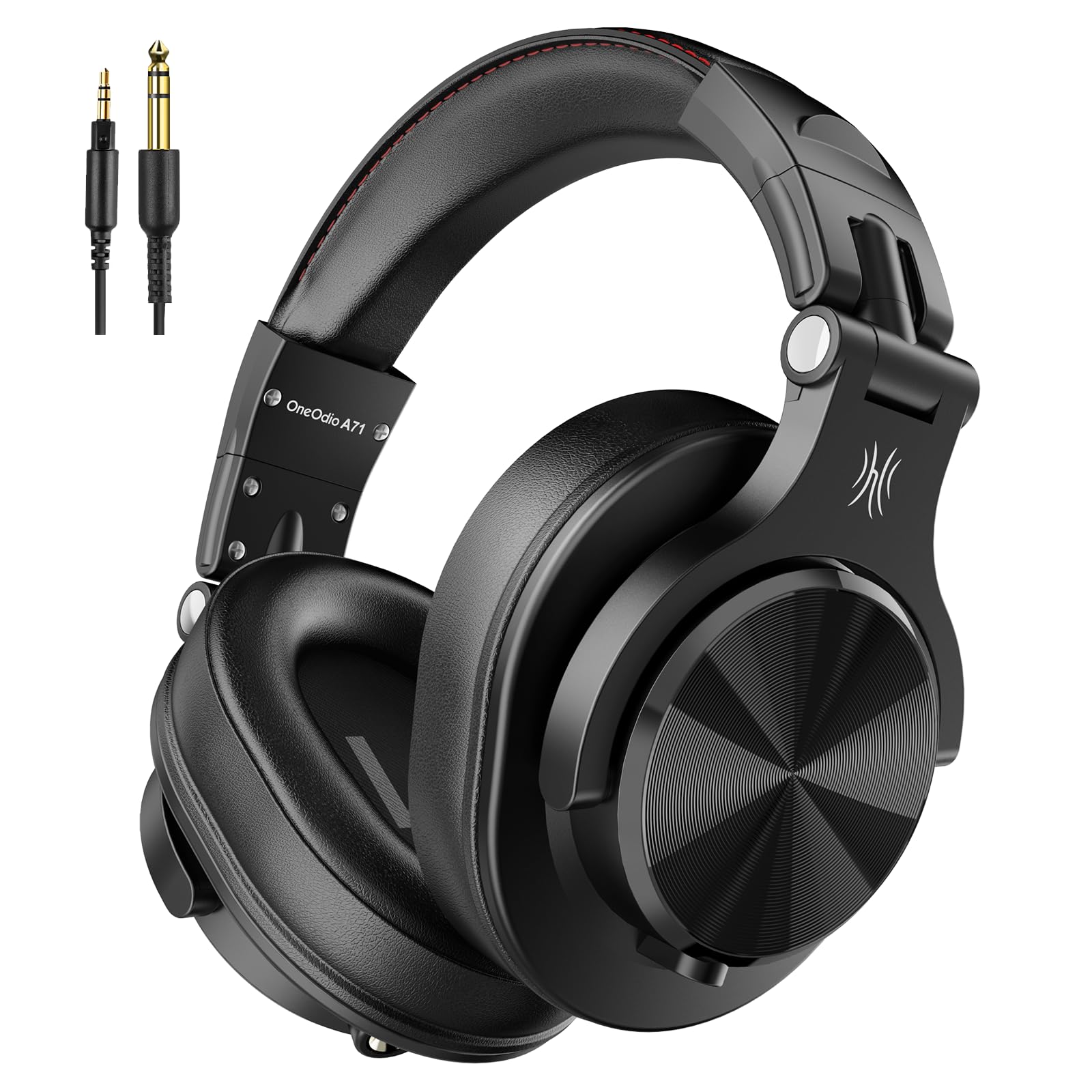 OneOdio A71 Hi-Res Studio Recording Headphones - Wired Over Ear Headphones with SharePort, Monitoring Mixing Foldable Headset with Stereo Sound, 3.5/6.35MM Jack for PC Computer DJ Guitar-Black-image-28