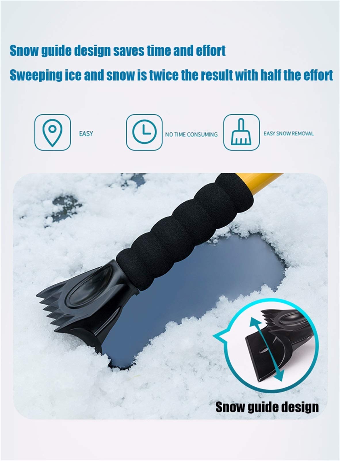 Raschietti Ghiaccio Auto Pala multi-funzione Scolare il ghiaccio, spazzare la neve e raschiare il gelo pala di neve Spazzolino di vetro Forniture invernali Strumento di rimozione per auto SUV camper