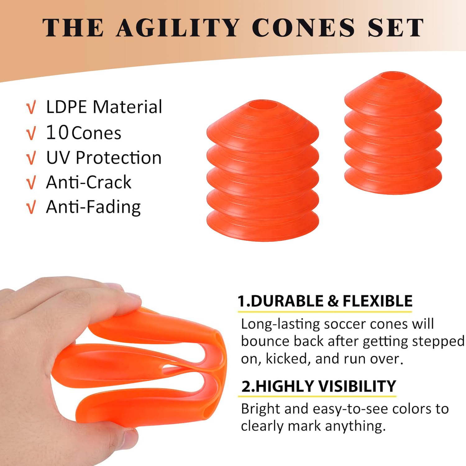 Set Allenamento Agilit&agrave; OYE 6M Con Scala, 10 Coni E 4 Paletti | Per Calcio, Tennis E Sport Di Velocit&agrave;