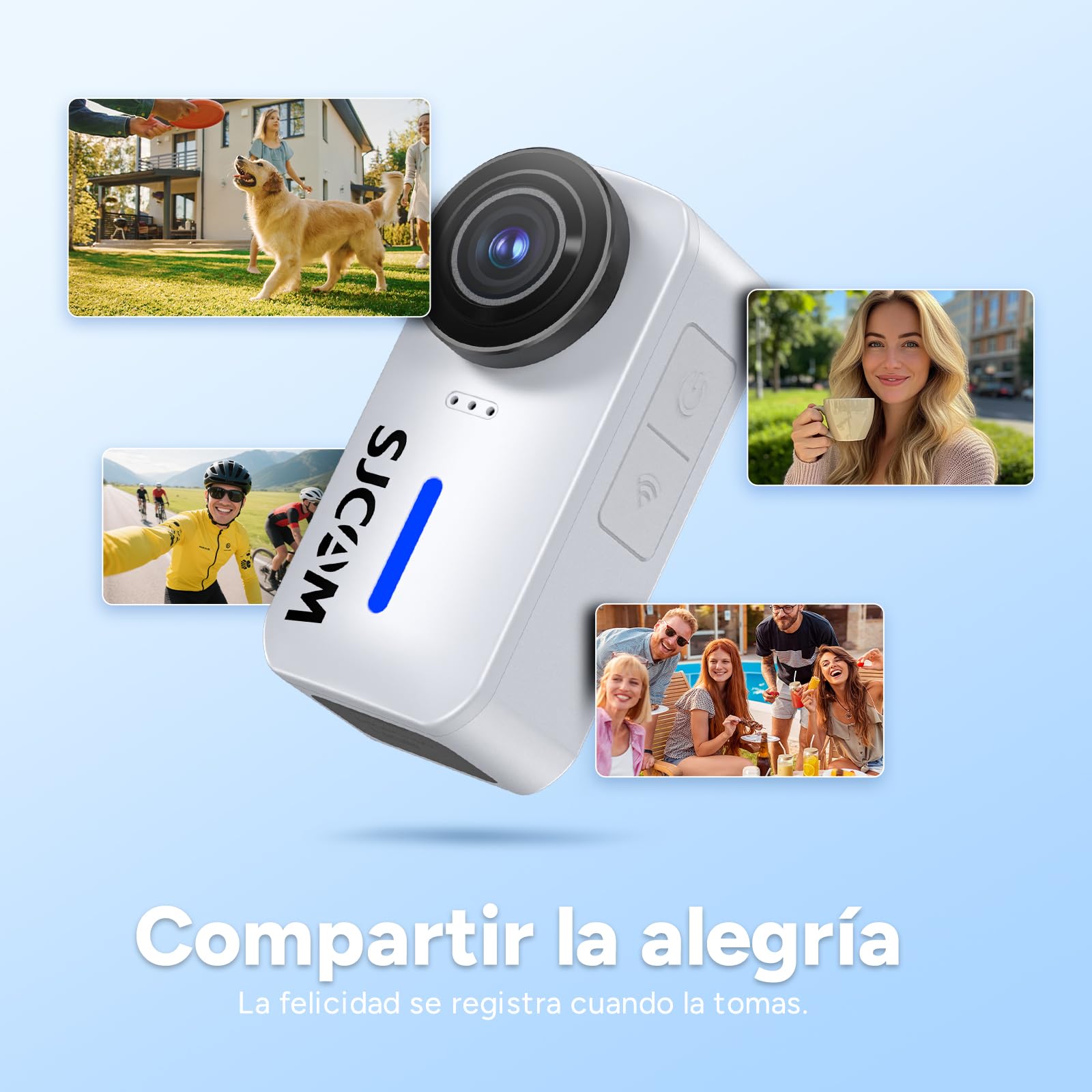 SJCAM C110 Plus Kit Magnétique,4K POV Mini Body CAM,64 Go Camara Deportiva Portative,Estabilización de 6 Ejes,130 Minutos de Autonomía,Impermeable 30 Metros,8X Zoom,para Ciclismo y Vlogging,Blanco