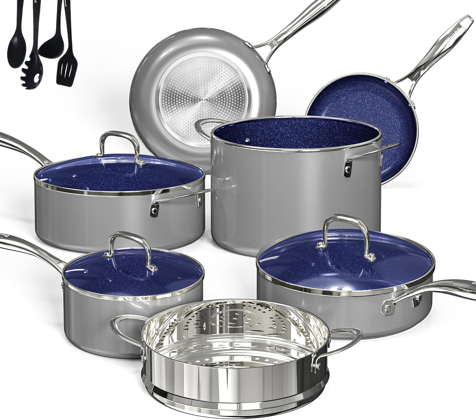 Photo 1 of Deluxe DUXANO 14PC Healthy Pots and Pan With 9H Anti-scratch Coating, 2-Layer Non-Stick Ceramic&PFAS Free, Sensitively&Evenly Induction Cooking, Enhanced Flavor with Infrared Cookware, Dishwasher Safe
