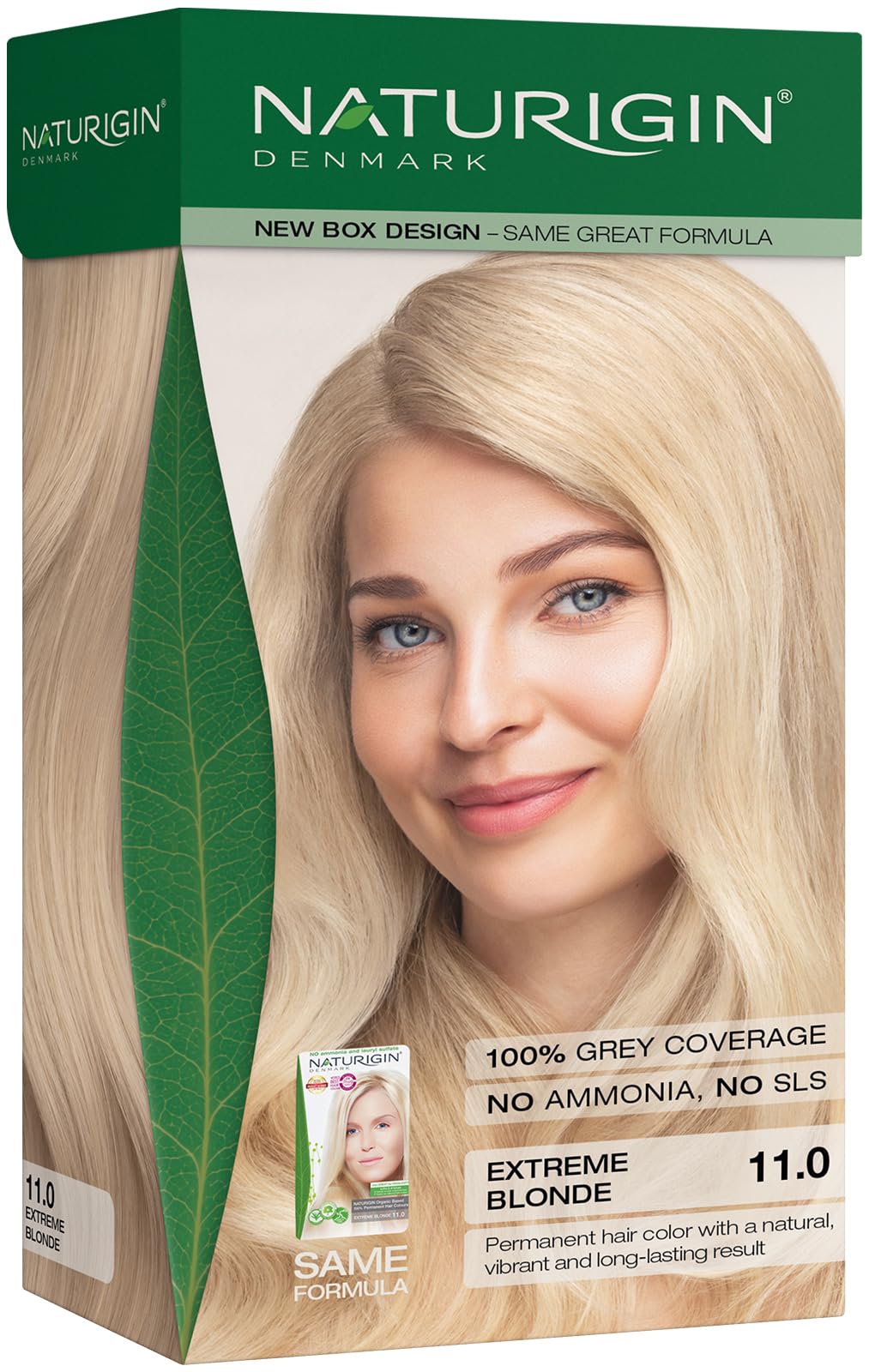 NATURIGIN Extreme Blonde Hair Dye 11.0 | Permanent Hair Colour with Natural Ingredients | Ammonia Free | 100% Grey Coverage | Vegan | Ultra Bright Blonde Colour | Lightens Up To 2 Tones