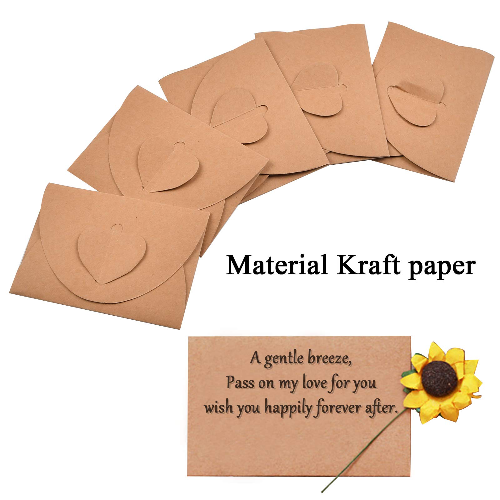 50 Buste Regalo Kraft Con Cuore - Set Con Biglietti Bianchi Per San Valentino, Natale E Inviti 10,5x7 Cm - Foto 7