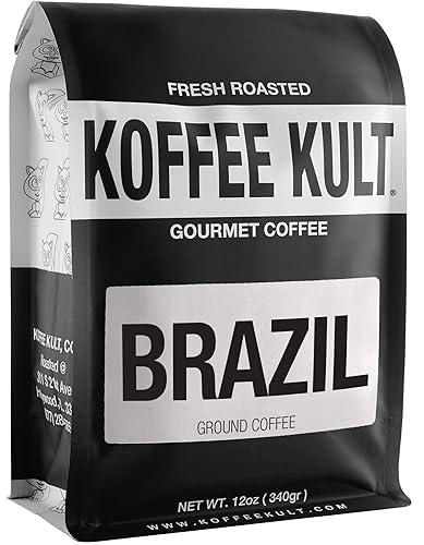 Miniatura 59 de Koffee Kult Granos de café molido colombiano de tostado medio, 100% de origen único, grano entero Arábica Colombia (molido, 12 onzas)