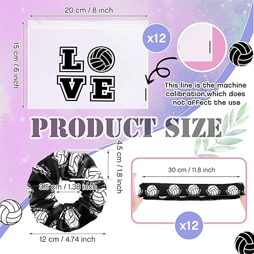 Miniatura 2 de Juexica 36 piezas de regalos de equipo de voleibol, regalos de fiesta de voleibol, incluye 12 pulseras, 12 coleteros, 12 bolsas para mujeres