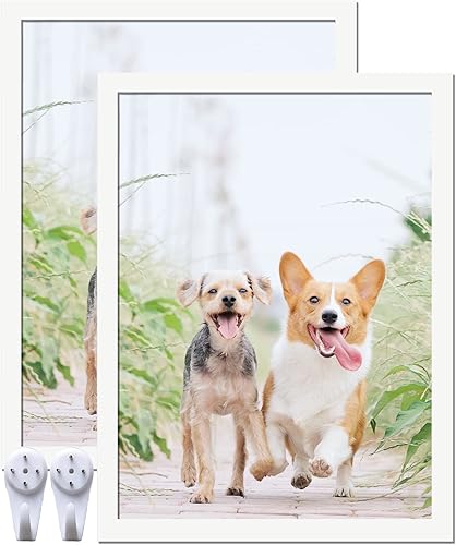 Miniatura 1 de Juego de 2 portarretratos blancos de 18 x 24 pulgadas, marcos de fotos transparentes para fotos de 18 x 24 pulgadas, lienzo, póster de collage de
