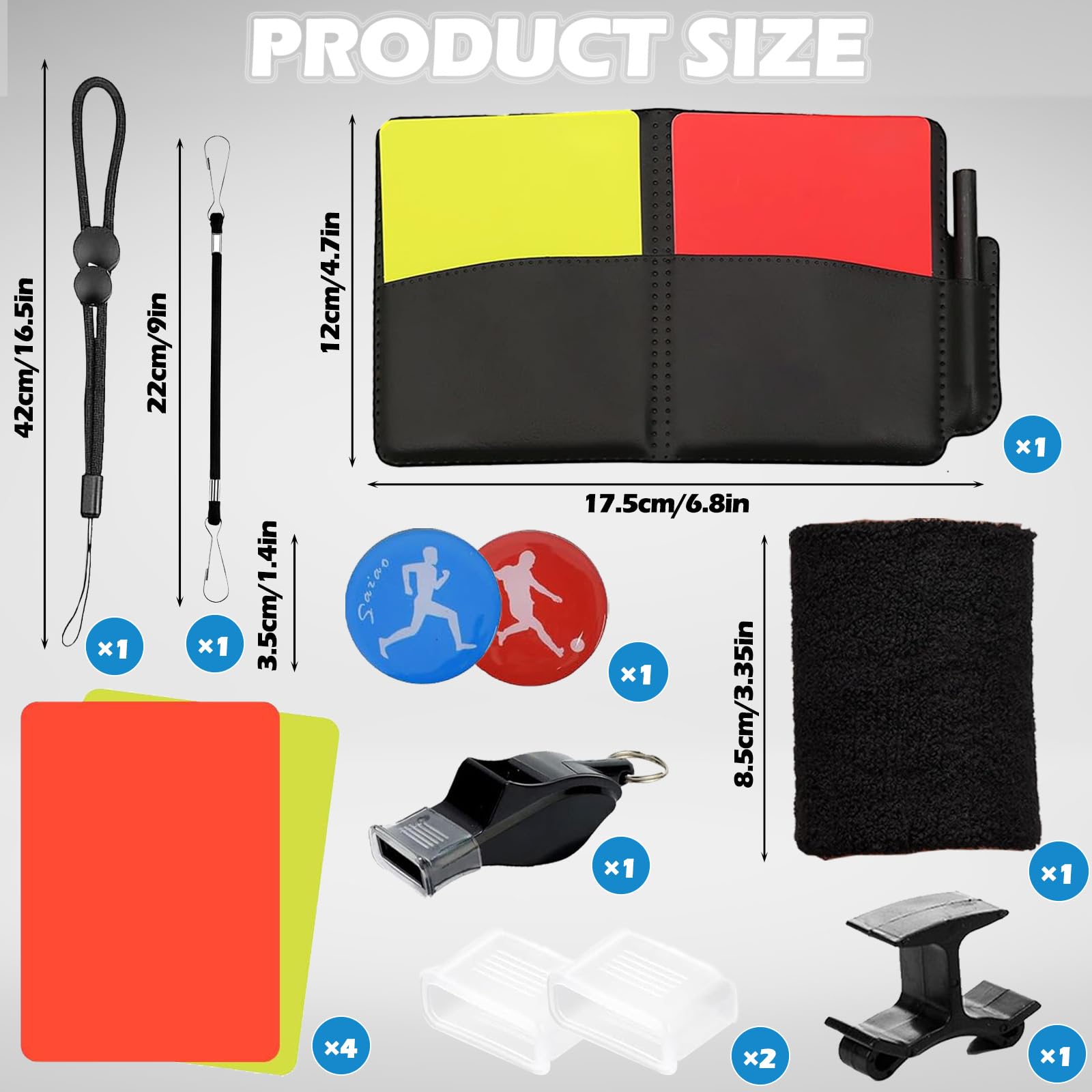 Kit Arbitre Football, 2 Sifflet Arbitre Football, Carton Arbitre