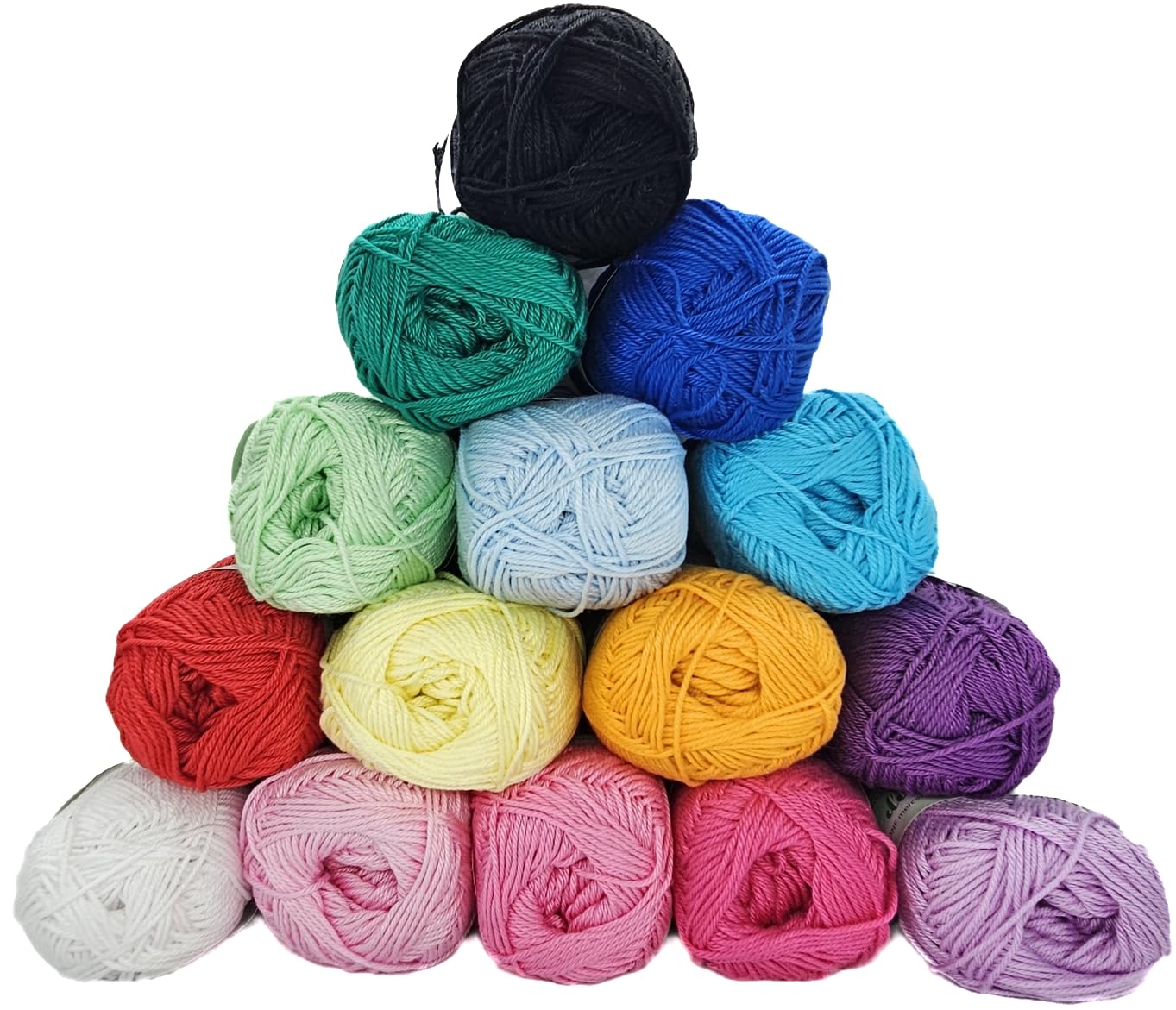Kita granny square, kit gomitoli di cotone 50gr x6, kit mattonelle colori naturali, cotone per copertine, cotone per uncinetto, cotone mercerizzato morbido (Rainbow)
