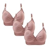 Bras for Older Women Casual Adjustable Breathable Daily Wireless Bralettes Push Up Bra Trendy Ladies Underwear 3-Pack