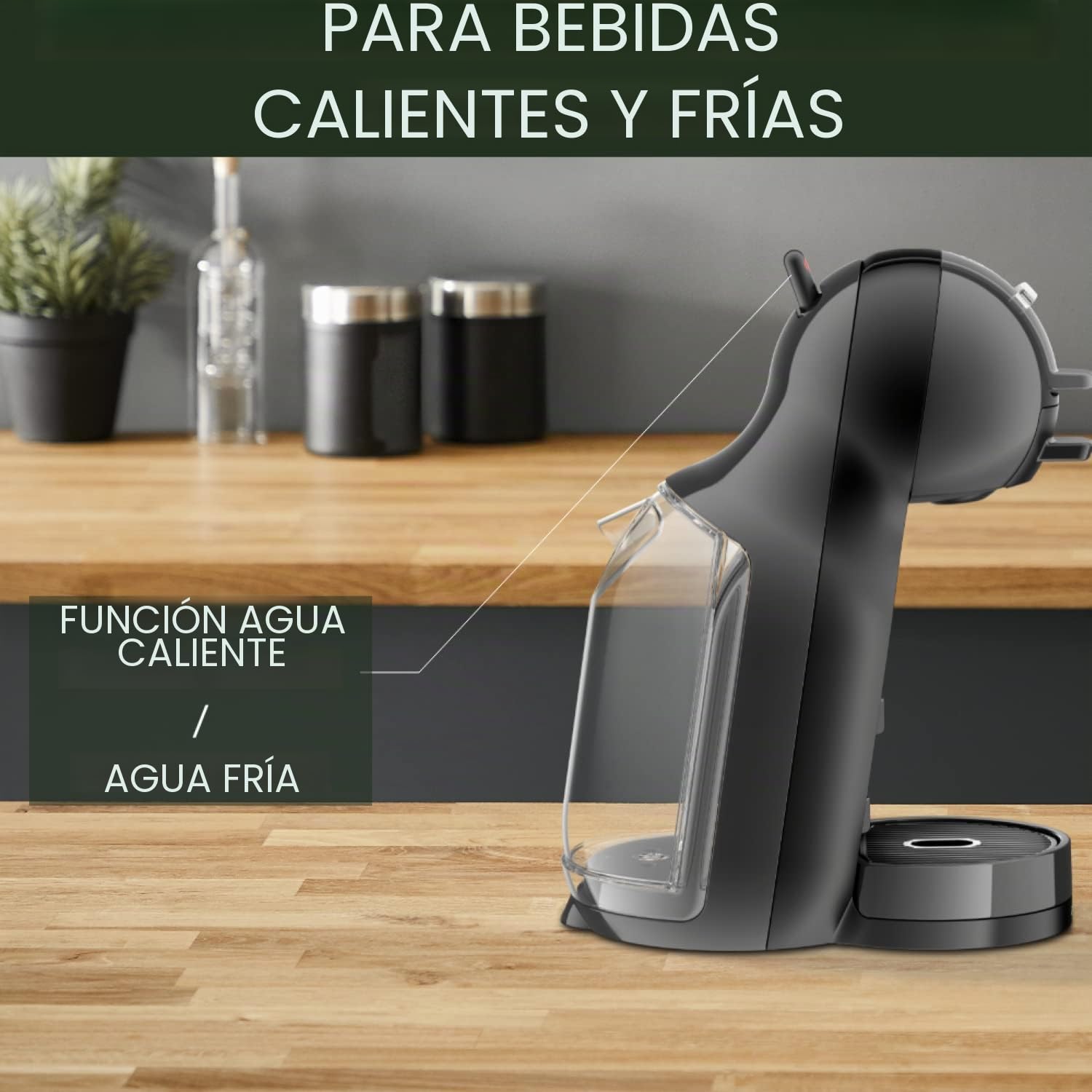 Krups Nescafé Dolce Gusto Mini Me, negro/gris, automático, calidad profesional, presión, 15 bar, gran variedad de bebidas frías y calientes YY1500FD